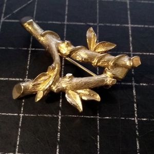Detailed Sarah Coventry Letter 'A' Branch & Leaves Brooch, Gold Toned, S…
